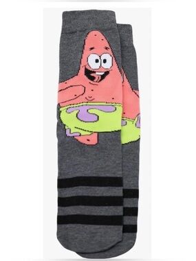Nickelodeon Gray and Black Crew Socks with Blue Accent
